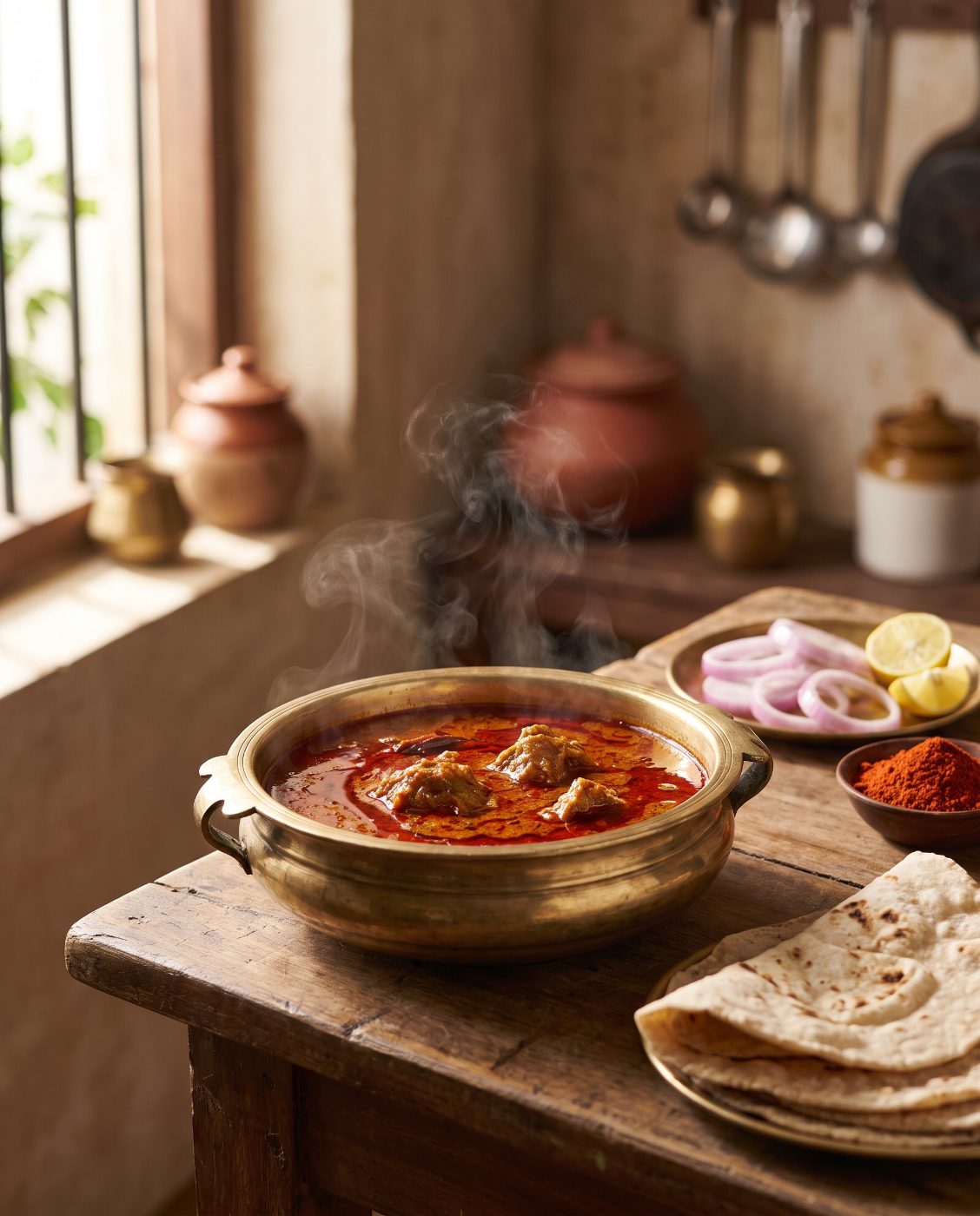 Tambda rassa, the red Kolhapuri mutton curry